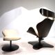 Stokke Varier Tok leather armchair with ottoman by Toshiyuki Kita, 1990