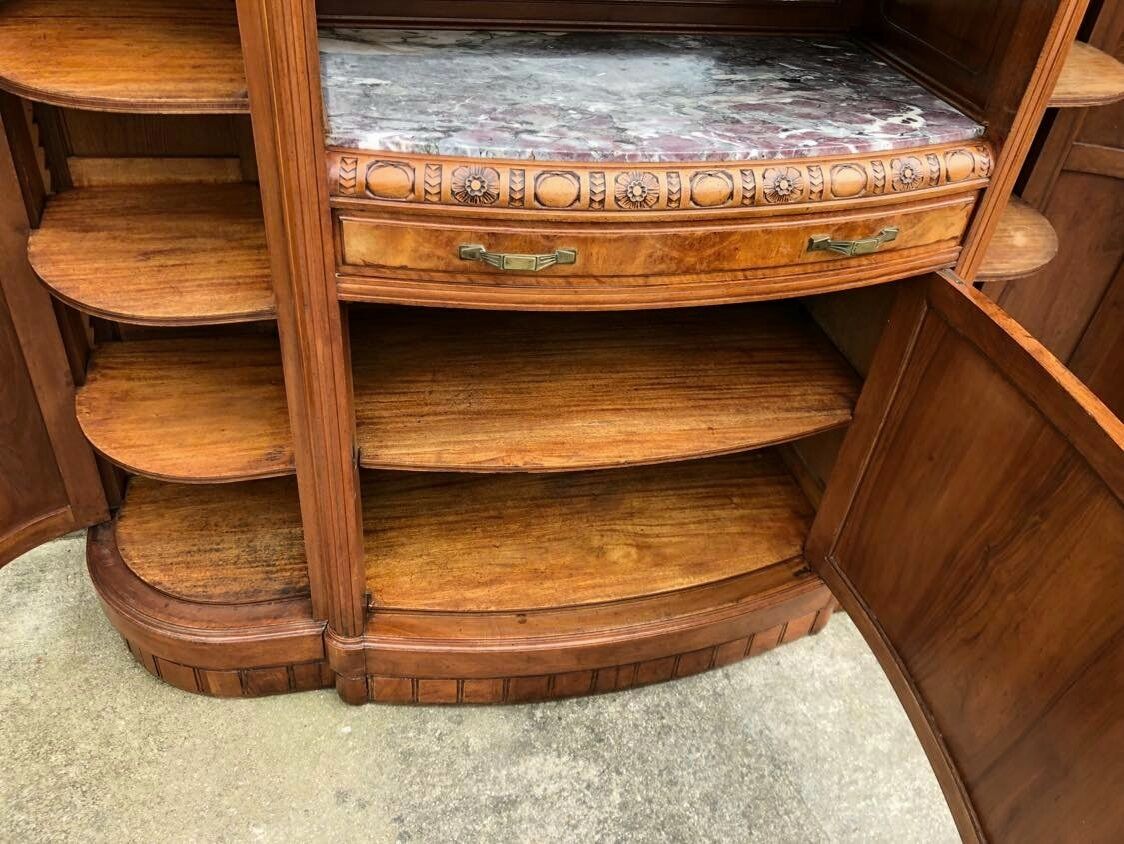 Art deco sideboard marble top, old dresser furniture