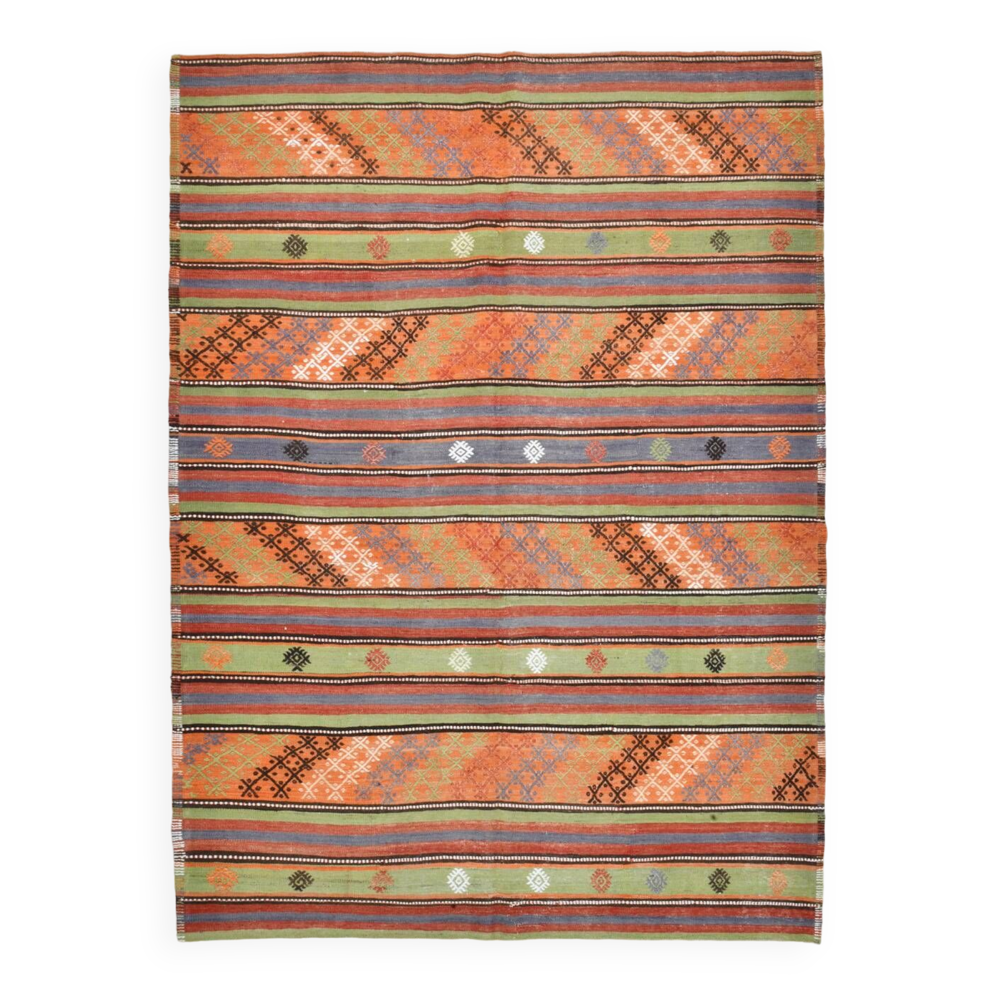 6x8 Handwoven Vintage Kilim Rug, 177x242Cm