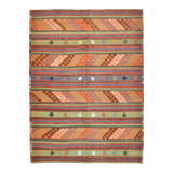 Tapis Kilim Vintage tissé à la main 6x8, 177x242Cm