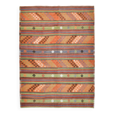 Tapis Kilim Vintage tissé à la main 6x8, 177x242Cm