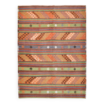 6x8 Handwoven Vintage Kilim Rug, 177x242Cm