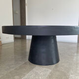 Table ronde noire en bois massif