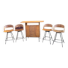 Bar avec 4 chaises arthur umanoff