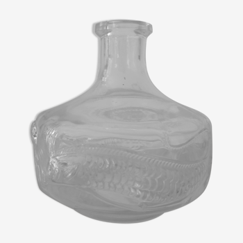 Vase soliflore en verre motif poisson et méduse