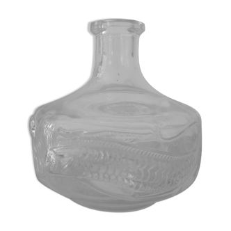 Soliflore vase in glass pattern fish and jellyfish
