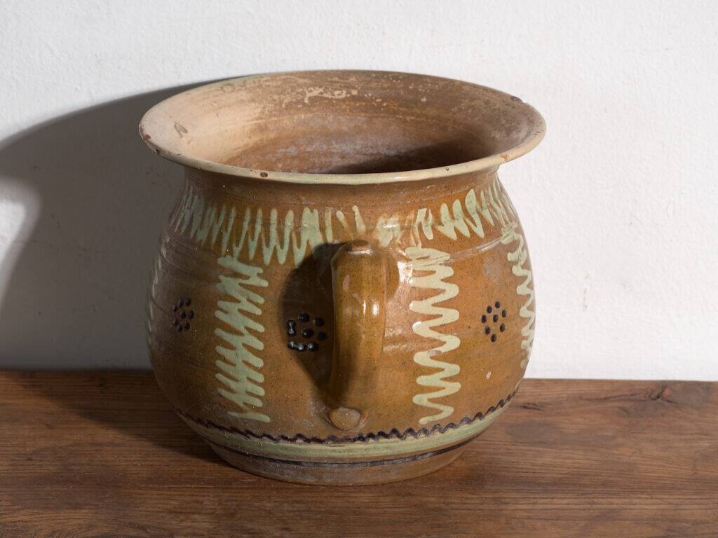 Old glazed ceramic pot – Central Europe, around 1930