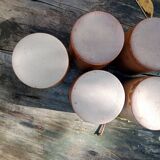 Set of 5 stoneware mugs.