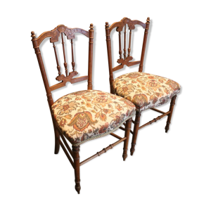 Paire de chaises en hêtre massif de style napoléon iii fin 19e