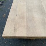 Restored 19th century solid oak monastery dining table, 215cm