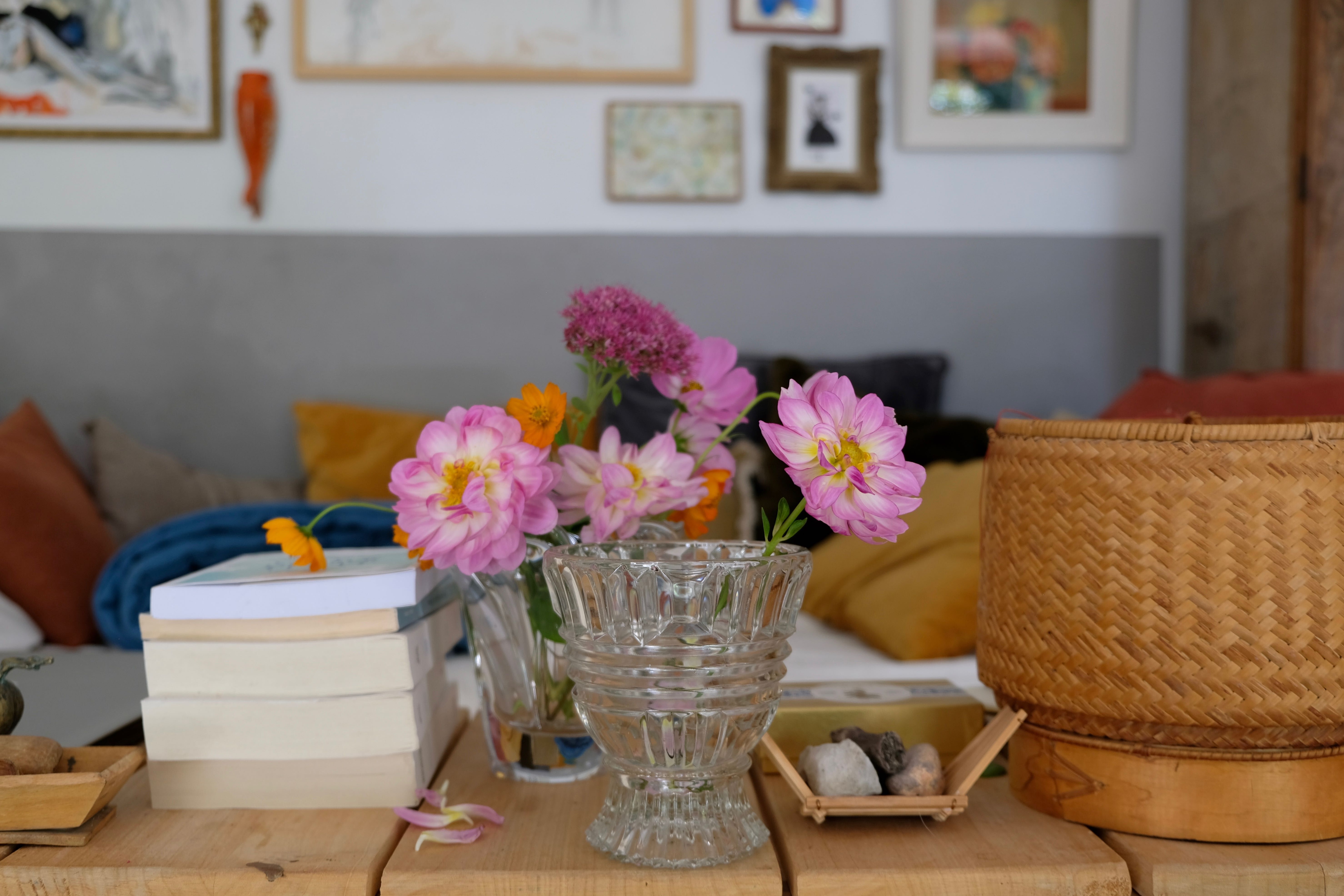 Carved crystal vase from the 50s