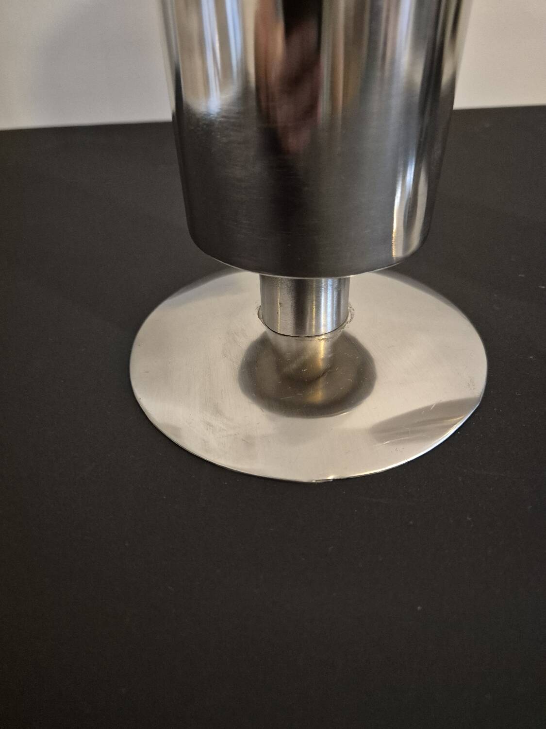 70s chrome metal vases