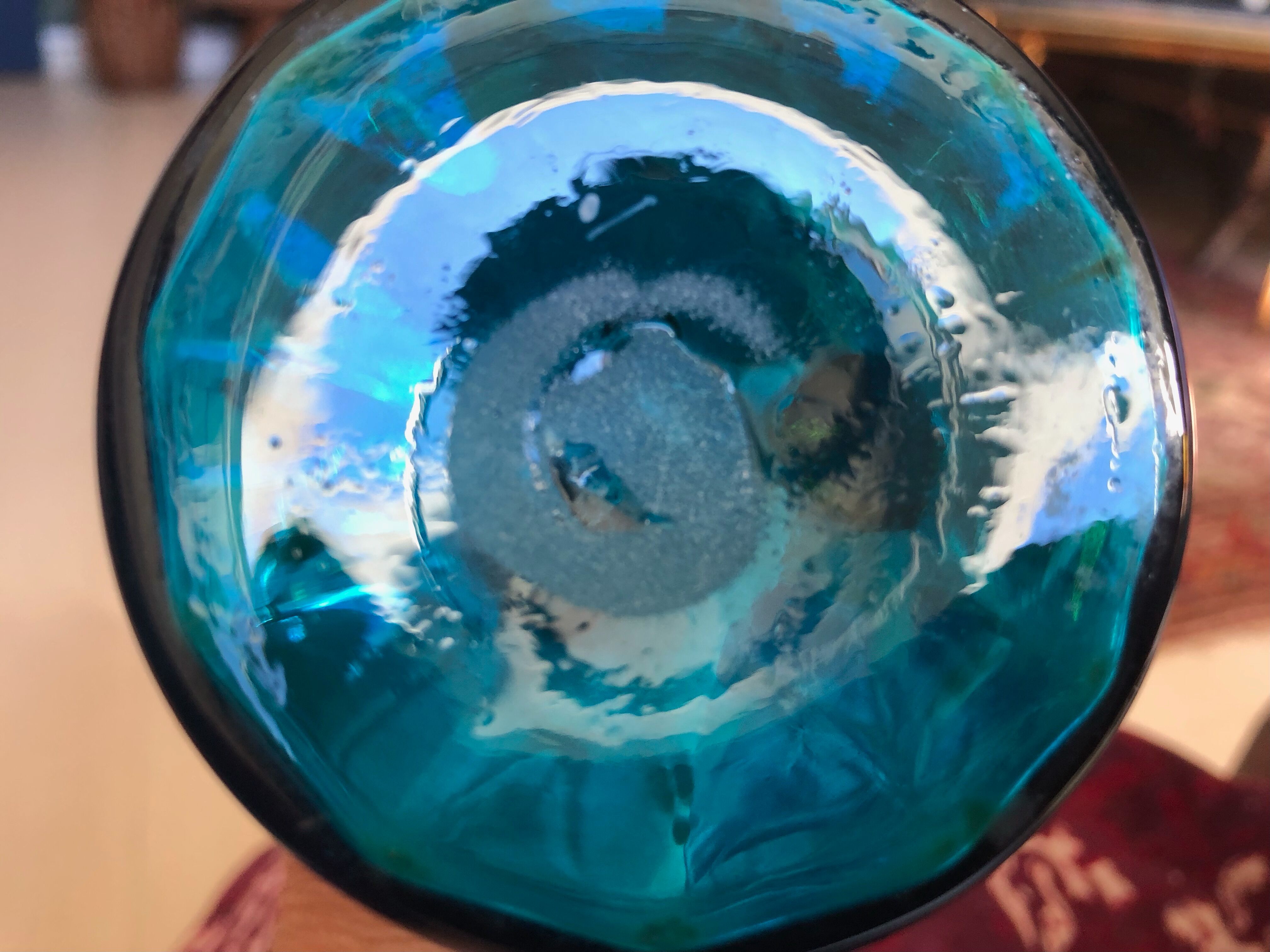 19th century enamelled blown glass liqueur decanters, called Georges Sand