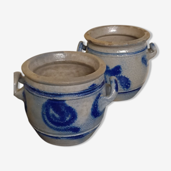 Pair of old Alsatian stoneware pots