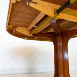 Extendable round dining table, teak, 1960