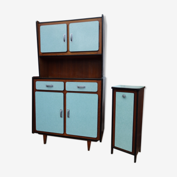 Meuble buffet cuisine vintage formica bois