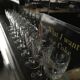 Crystal cut water stemmed glasses. Star and leaf patterns.