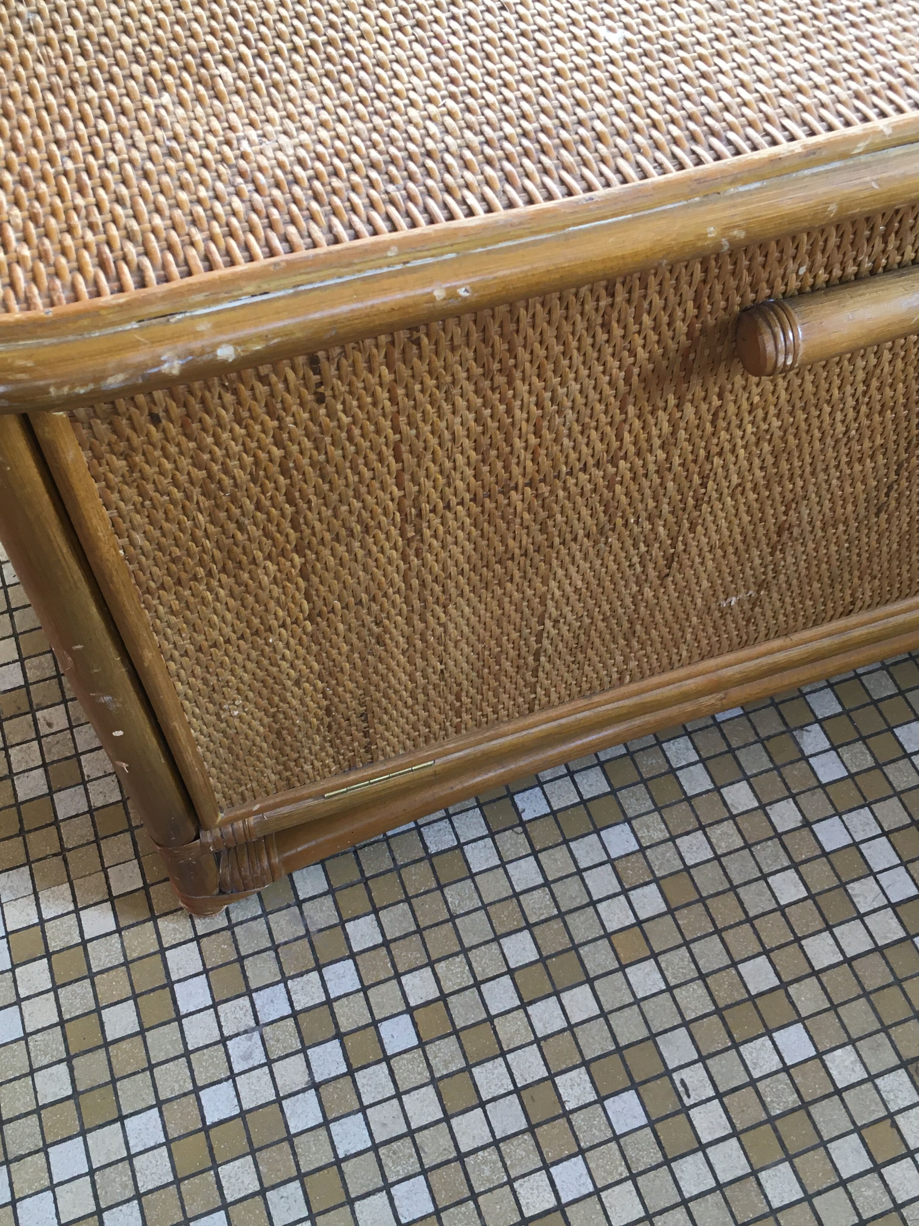 Low rattan furniture