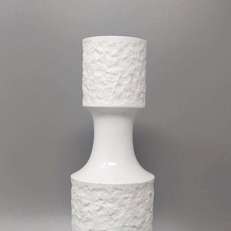 1970s space age white vase in Bavaria's porcelain