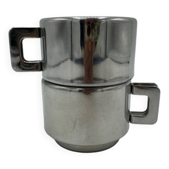Lot tasses inox vintage