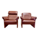 Pair of "Erpo" designer adjustable leather armchairs.
