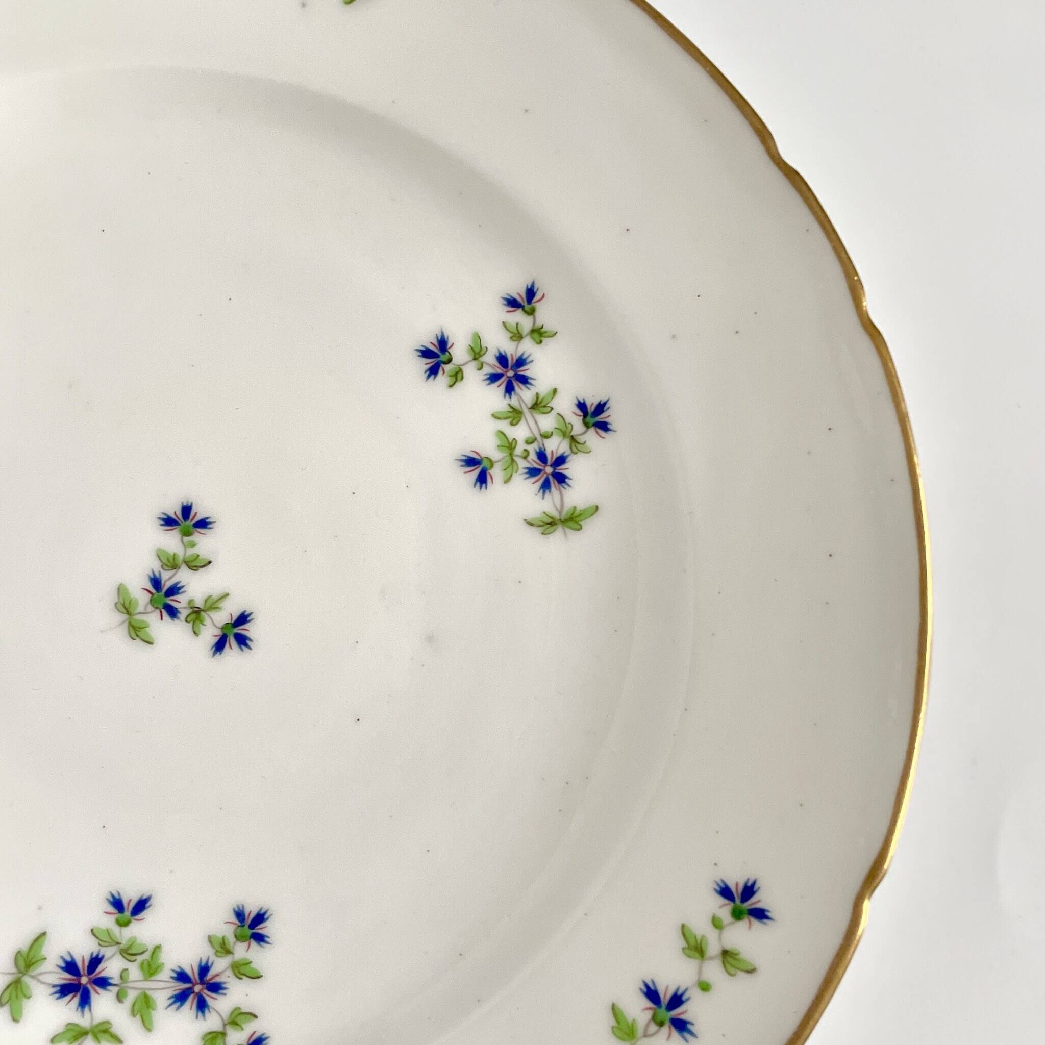 Porcelain plate from the Duke of Angoulême | Cornflower floral motif