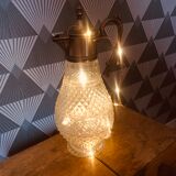 Italian wine carafe glass and silver plated