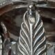 Mustard pot in solid silver and crystal