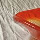Large vintage orange blown glass ashtray
