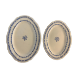 2 oval dishes serving in Gien 1900