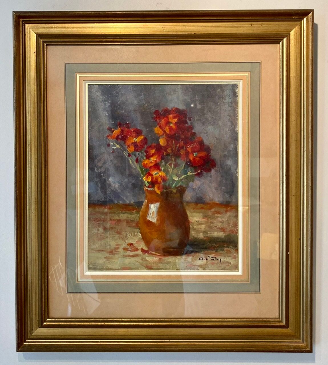 Old painting, still life with cloves by Abel Gay (1877-1961)