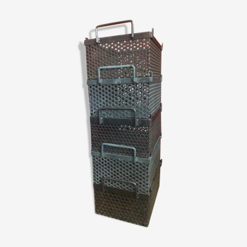 Perforated metal storage crates