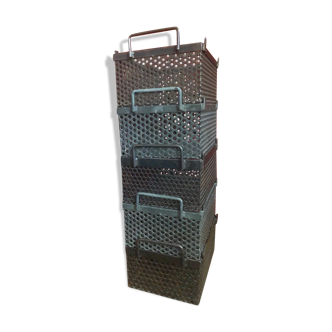 Perforated metal storage crates