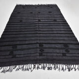 Gray & black oversize hemp rug 316x204cm