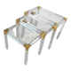 Vintage lucite and brass nesting tables, 1970s