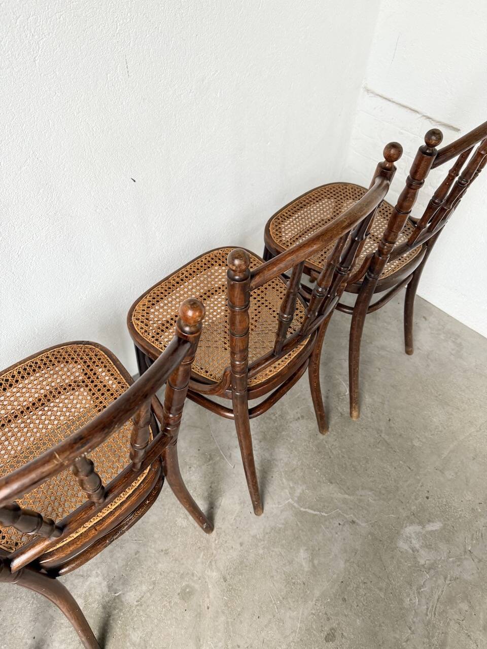 Set of 4 Fischel cane bistro chairs