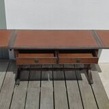 Elegant vintage coffee table, Regency style, in mahogany finish.