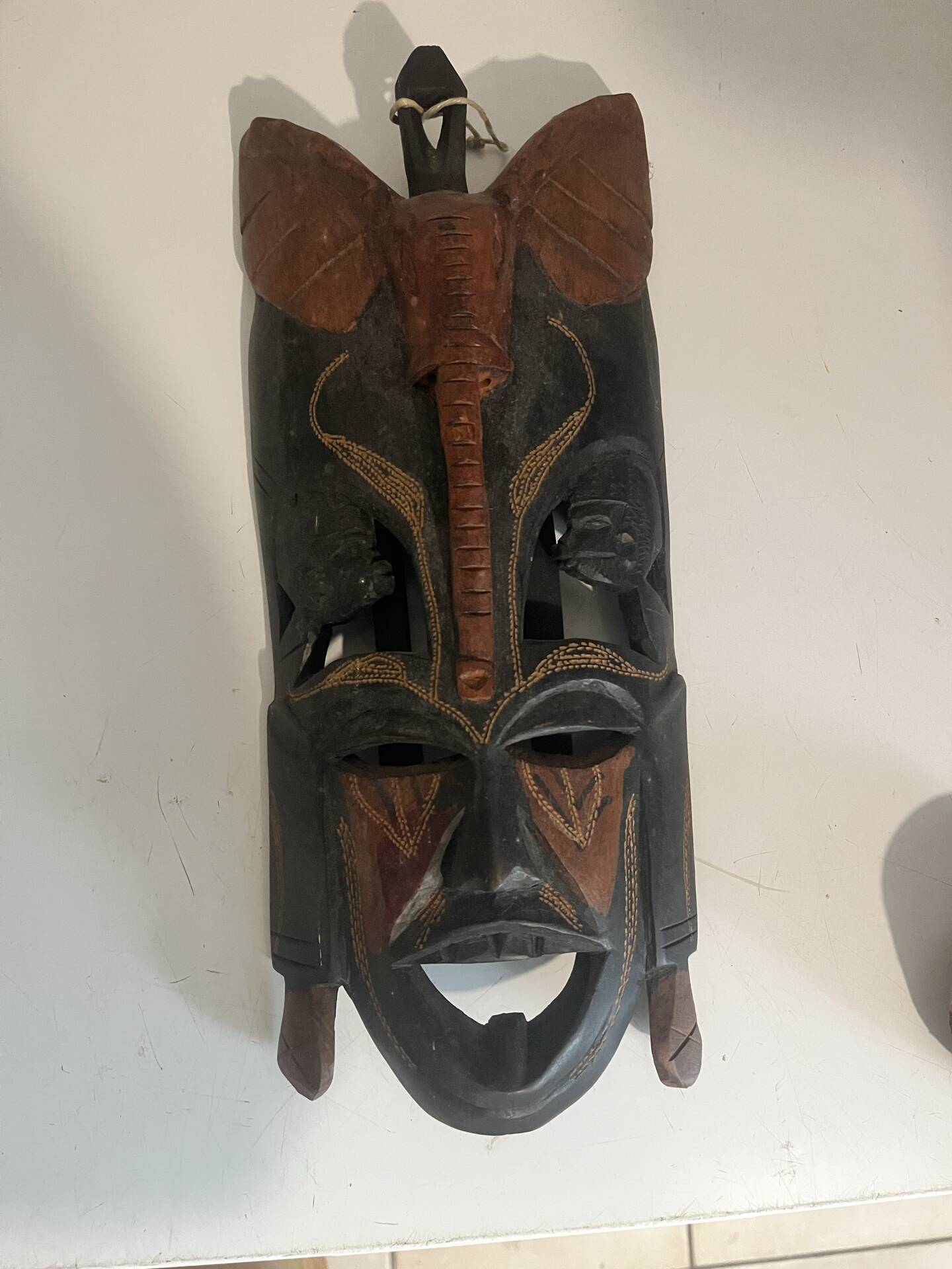 African carved wooden mask Kenya