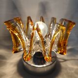 Lámpara de mesa de cristal. Italia, 1970s.