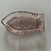 Small fish dish, pink glass