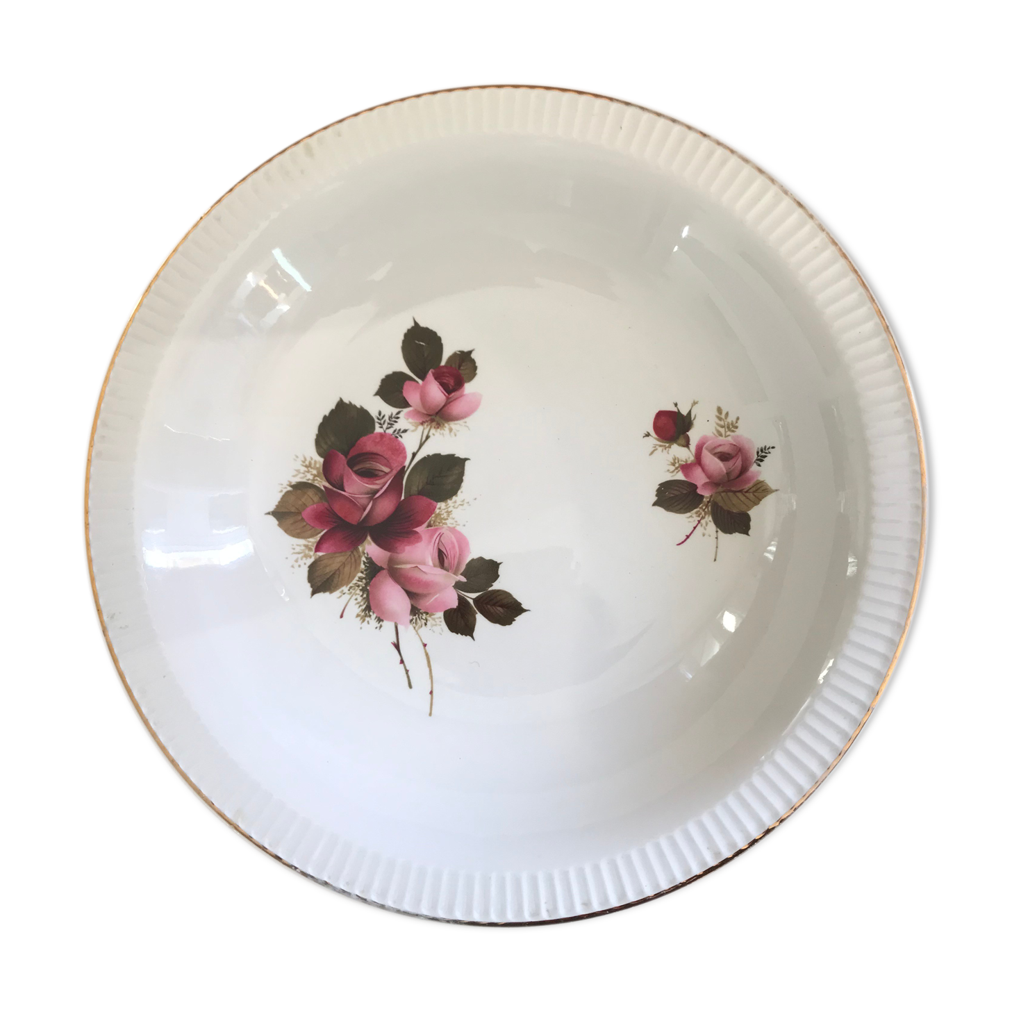 Plat creux saladier Sarreguemines décor Richemond