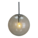 Large suspended lamp with a glass globe featuring bubbles by Peill & Putzler 1970.