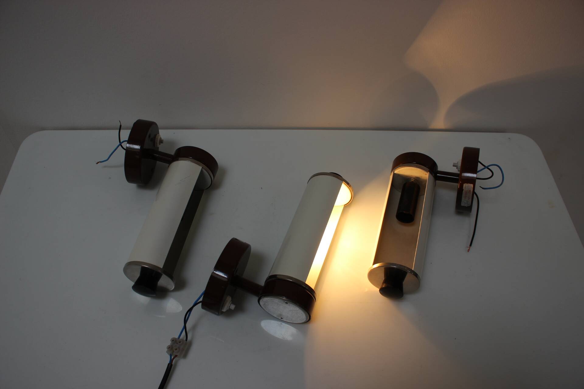 Set of 3 Midcentury Wall Lamps Napako, Designed by Josef Hurka, 1960s, CZS