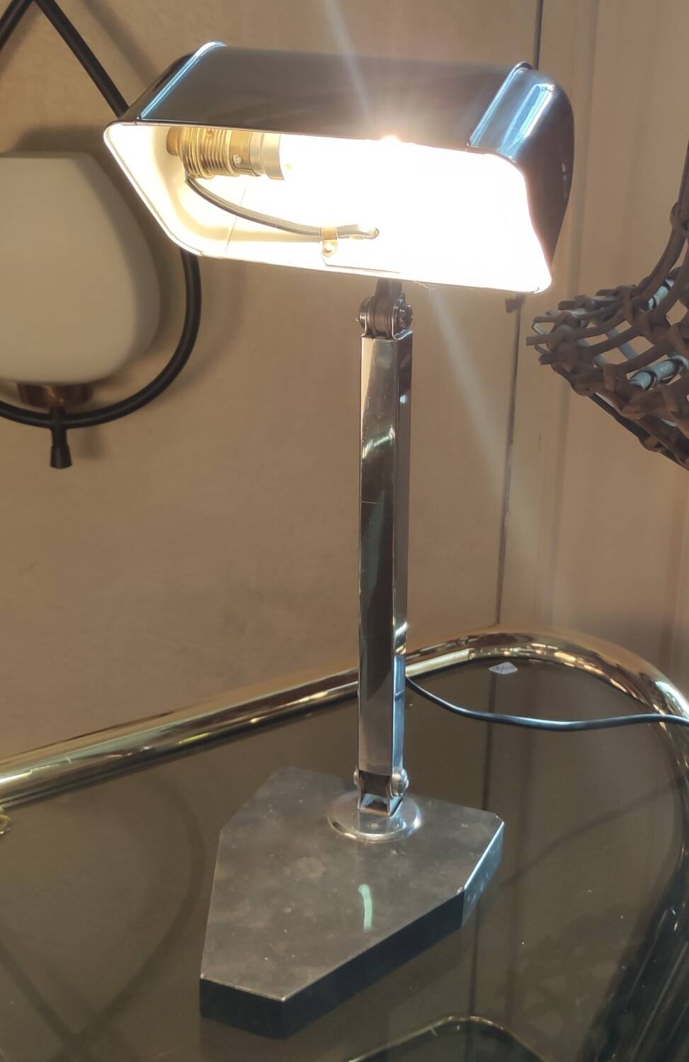 Old Art Deco articulated desk lamp