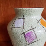 Set of Two Vintage Fat Lava Hand-painted Ceramic Vases by Bay Keramik - West Germany - 1960s