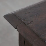 Tabouret ancien anglais en chêne massif du XVIIIe siècle