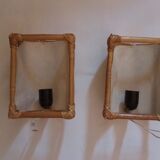 Pair of bamboo sconces