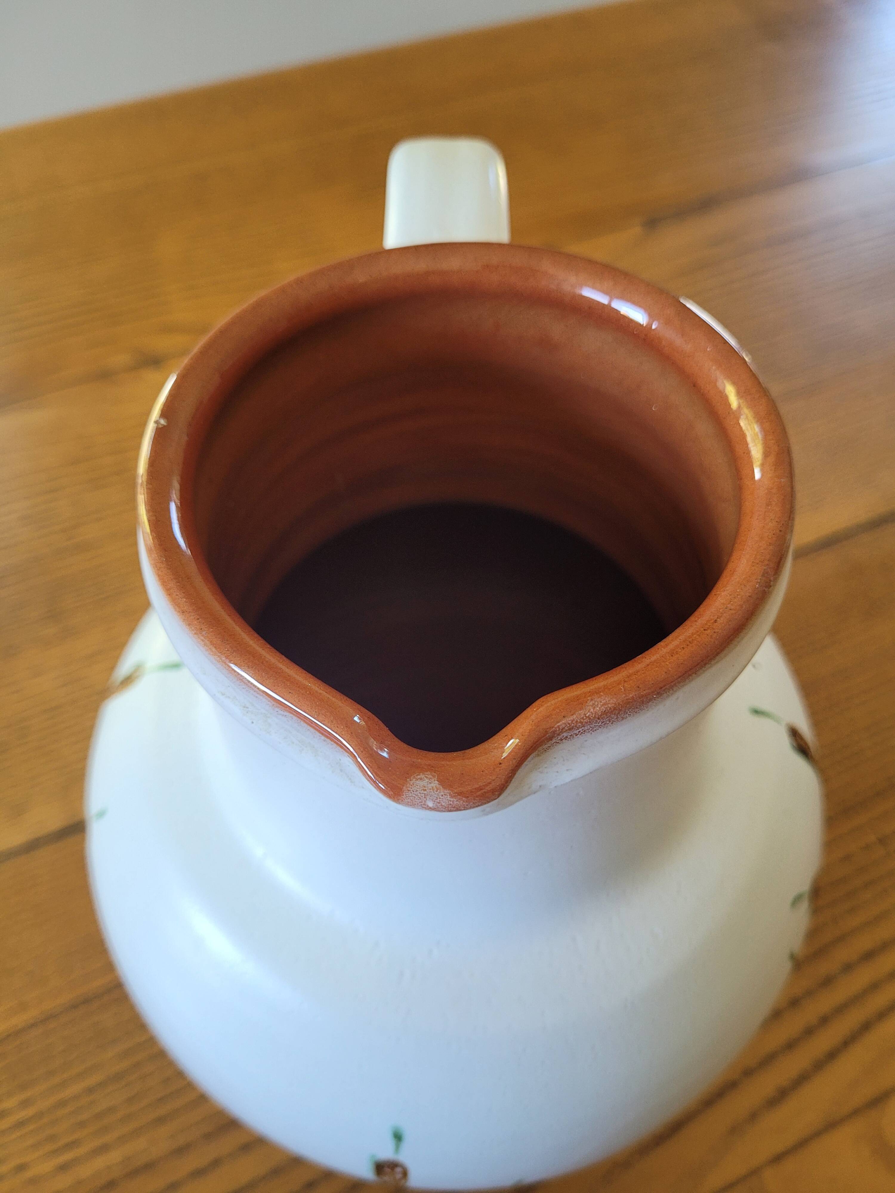 XL ceramic pitcher signed