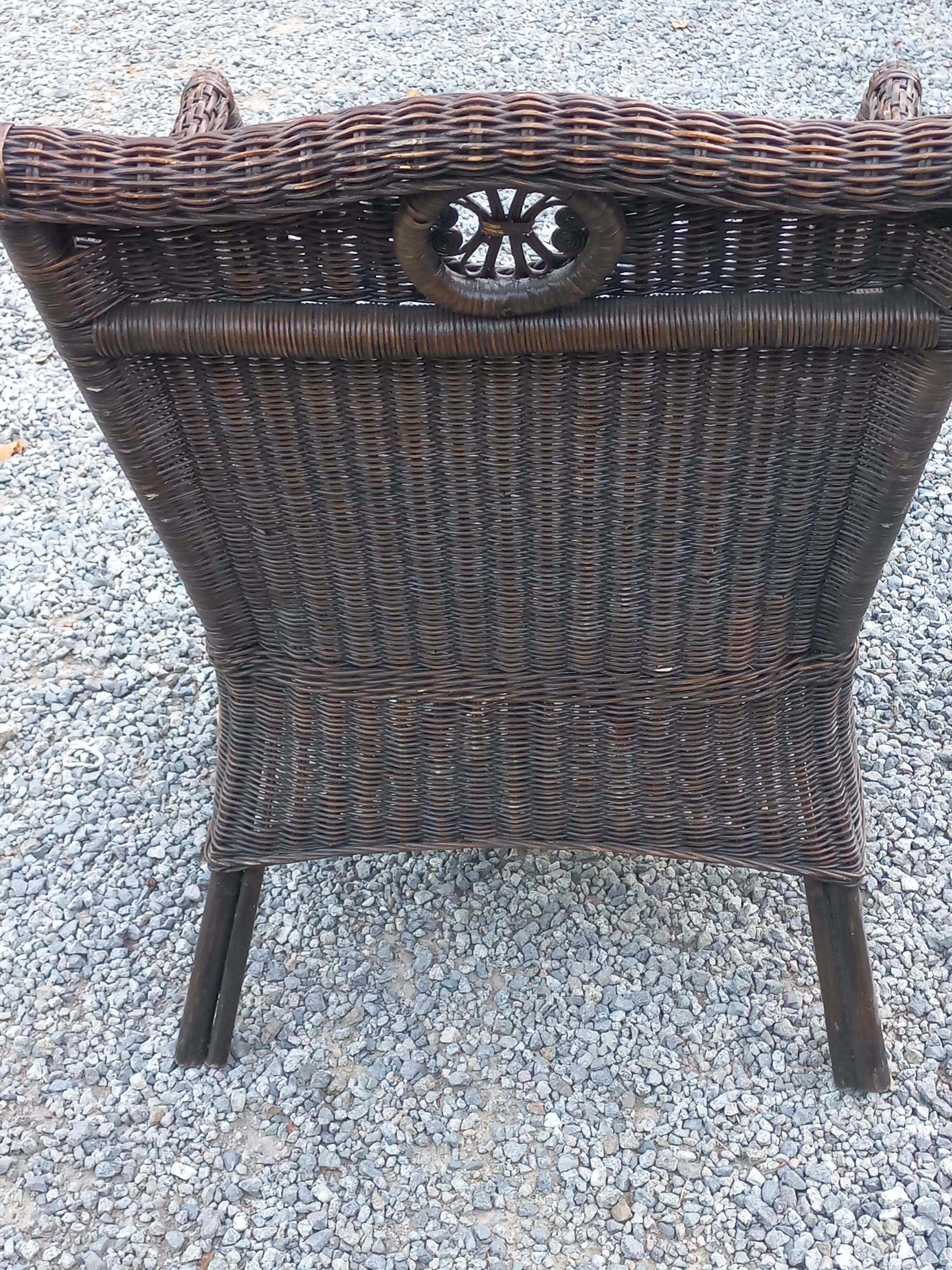 Set de 3 fauteuils en rotin des années 70