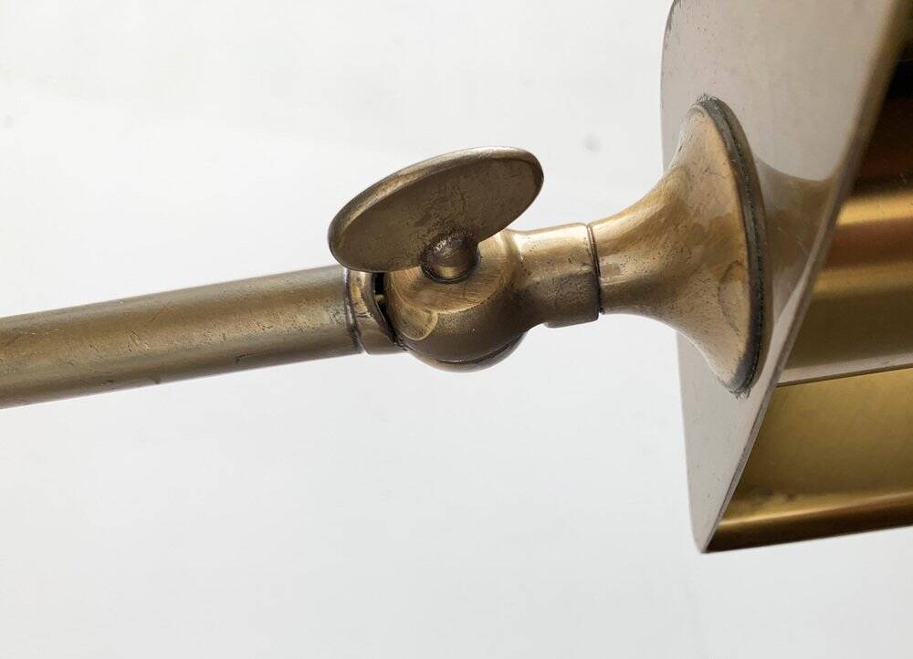 Vintage Hollywood Regency floor lamp in German brass by Florian Schulz.